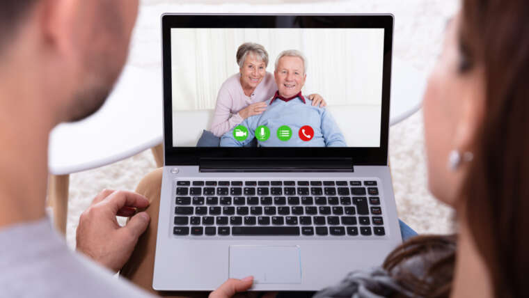 Staying Connected elderly couple on facetime