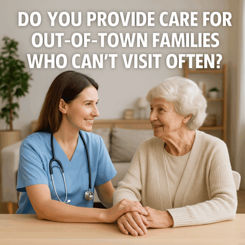 Nurse with Elderly woman Out-of-Town Support